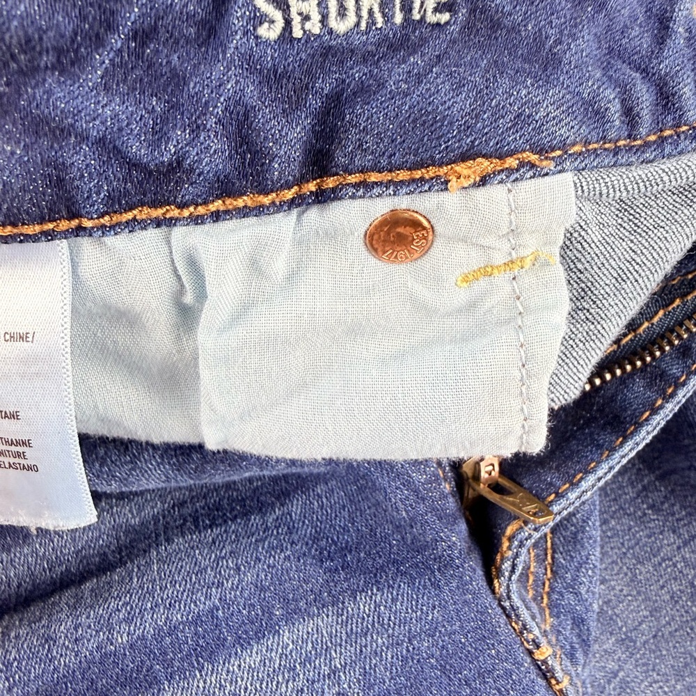 American Eagle Shortie Jean Shorts Size 14 Short – Raw Hem Mid Rise - Picture 7 of 10